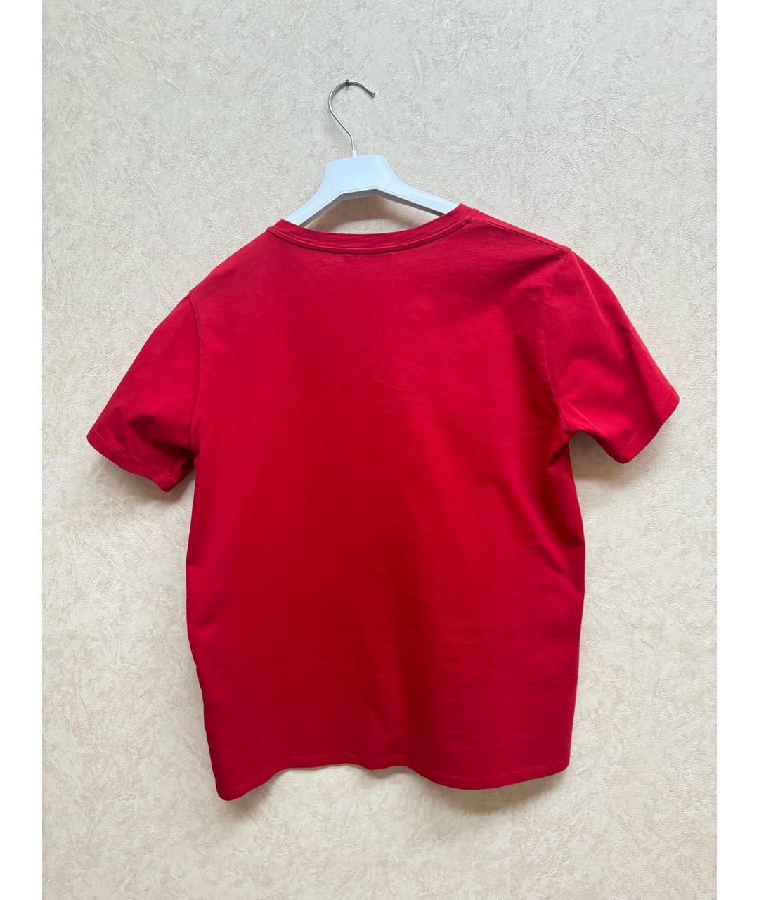 BALMAIN Красная хлопковая футболка, фото 3
