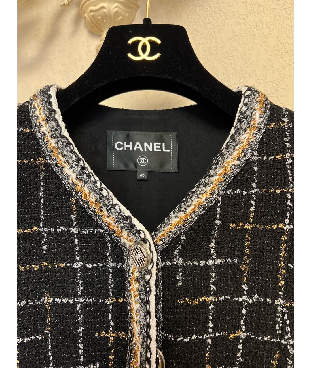 CHANEL Черный шелковый жакет/пиджак, фото 3