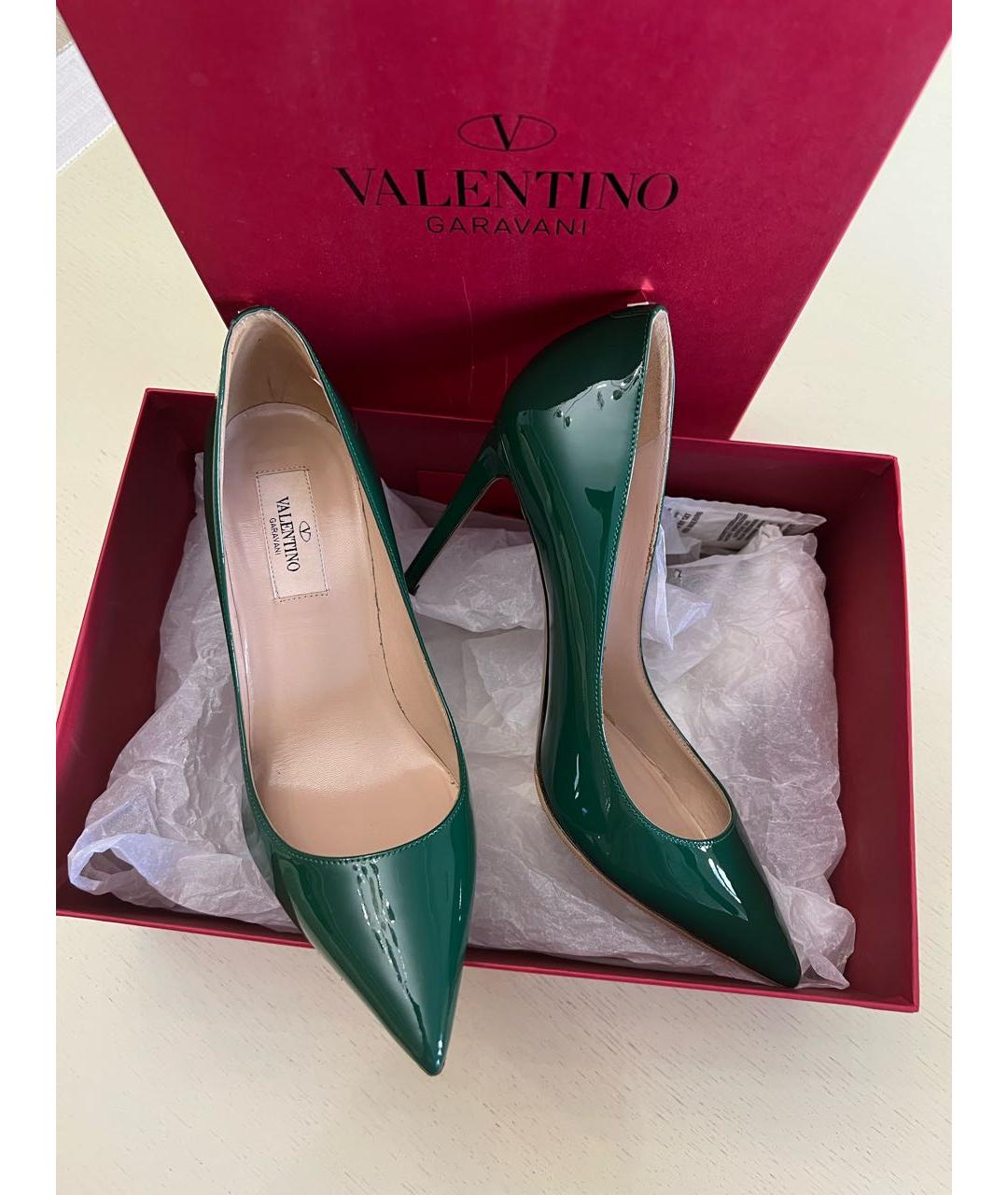 VALENTINO Зеленые туфли из лакированной кожи, фото 4
