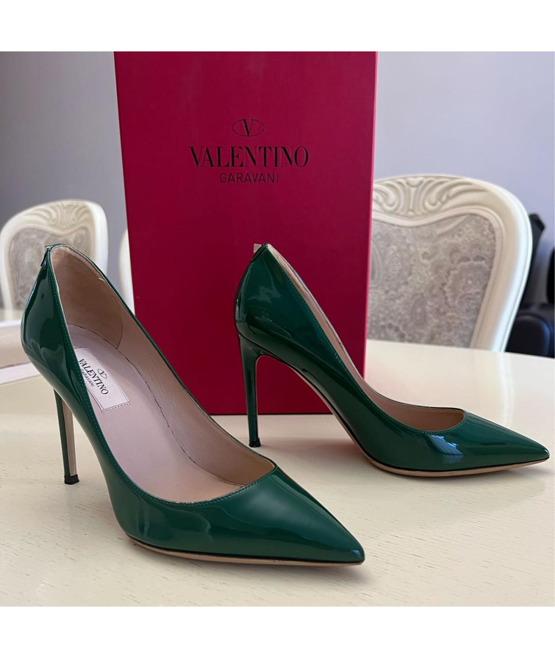 VALENTINO Зеленые туфли из лакированной кожи, фото 9