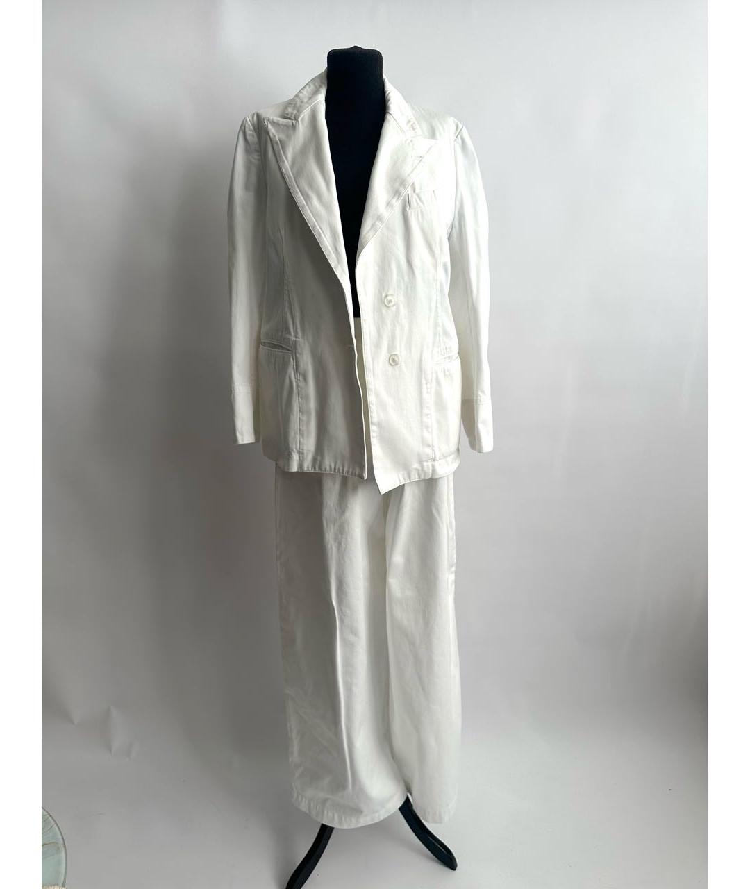 DRIES VAN NOTEN Белый хлопковый костюм с брюками, фото 5