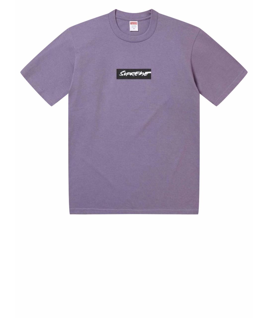 SUPREME Фиолетовая хлопковая футболка, фото 1