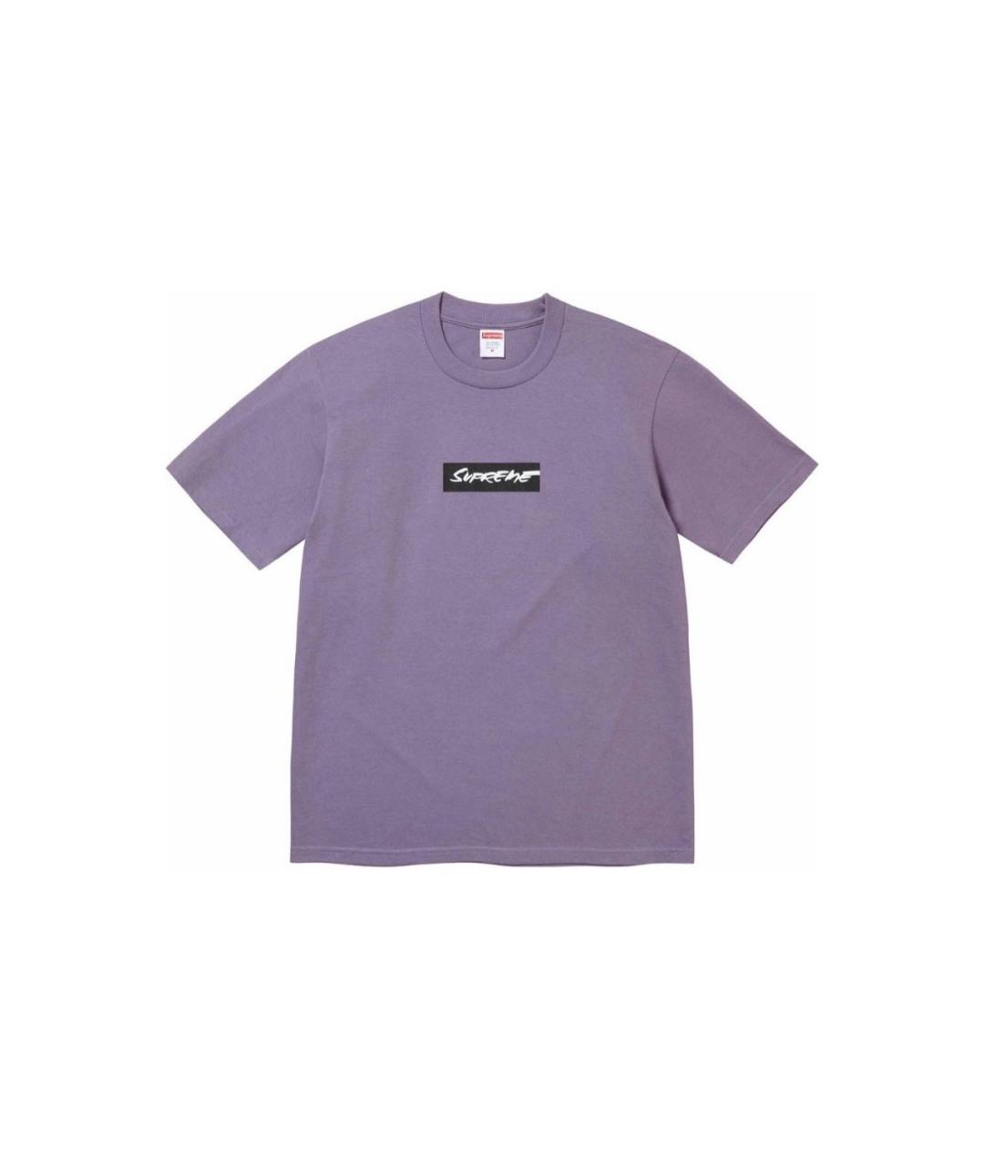 SUPREME Фиолетовая хлопковая футболка, фото 3