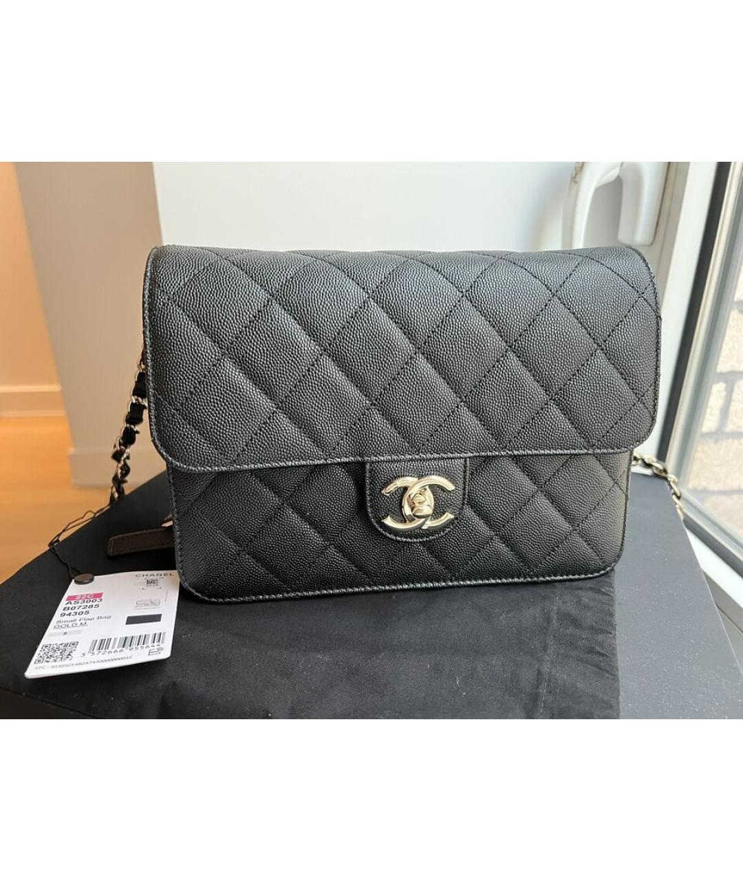 CHANEL Черная кожаная сумка через плечо, фото 2
