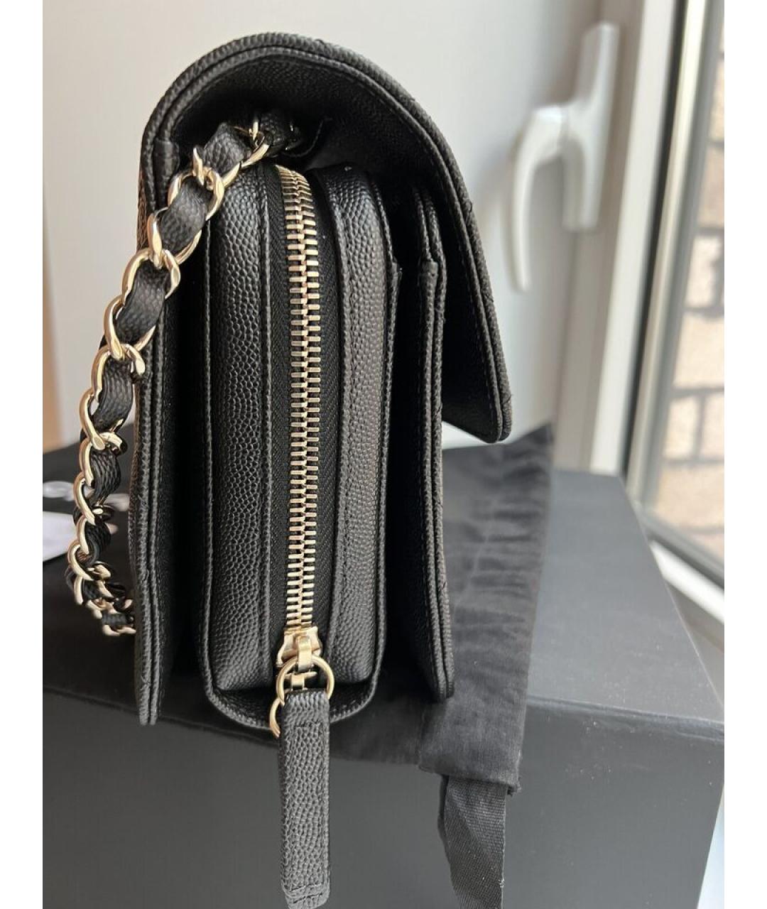 CHANEL Черная кожаная сумка через плечо, фото 9