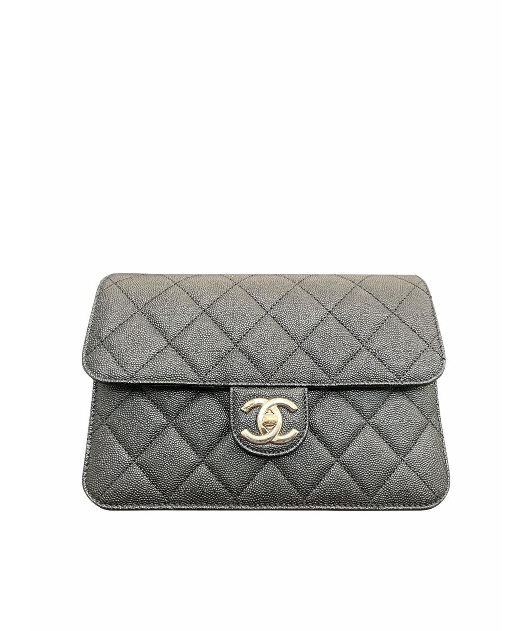 CHANEL Черная кожаная сумка через плечо, фото 1