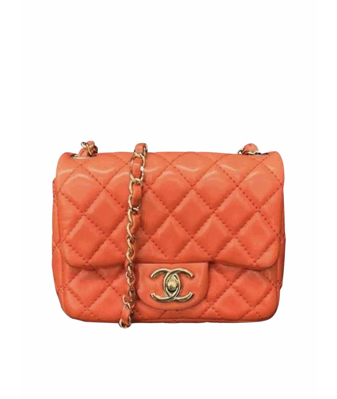 CHANEL Оранжевая кожаная сумка через плечо, фото 1