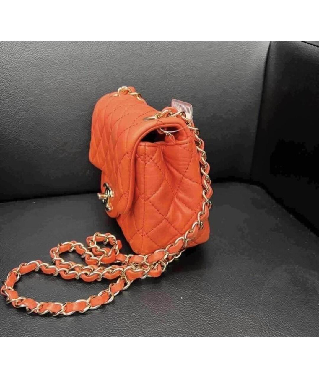 CHANEL Оранжевая кожаная сумка через плечо, фото 6