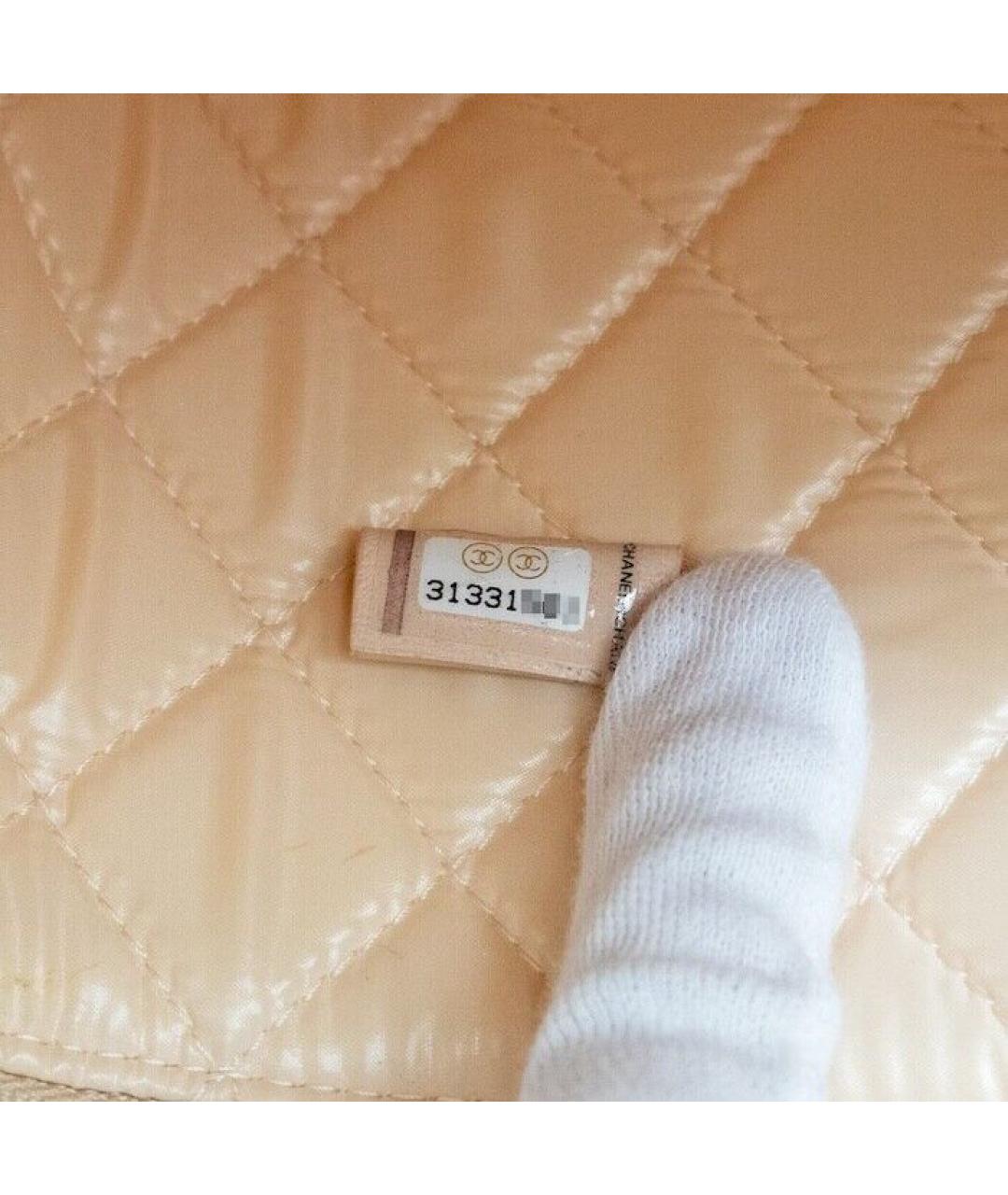 CHANEL Бежевая кожаная косметичка, фото 9