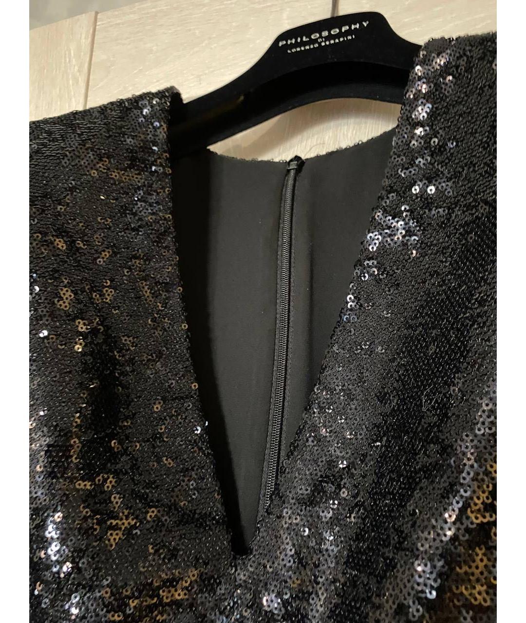 PHILOSOPHY DI LORENZO SERAFINI Черное коктейльное платье, фото 4