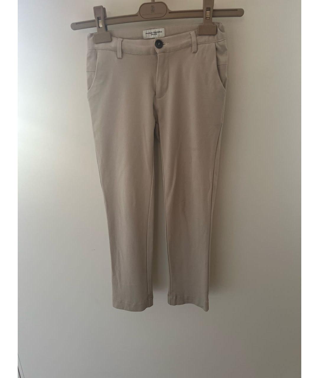 PAOLO PECORA Бежевые хлопковые брюки и шорты, фото 6