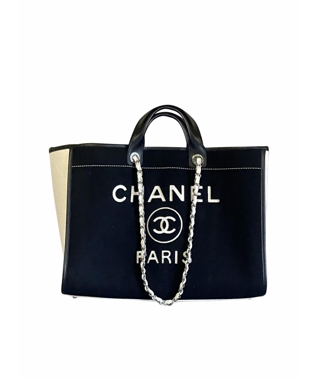 CHANEL Черная тканевая сумка тоут, фото 1