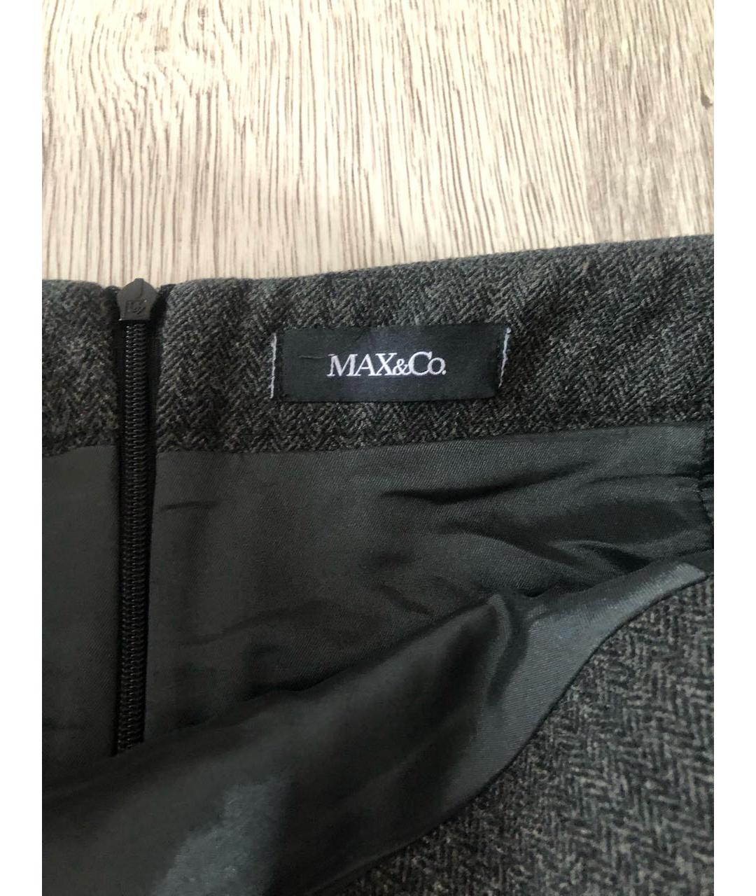 MAX&CO Серая шерстяная юбка мини, фото 3
