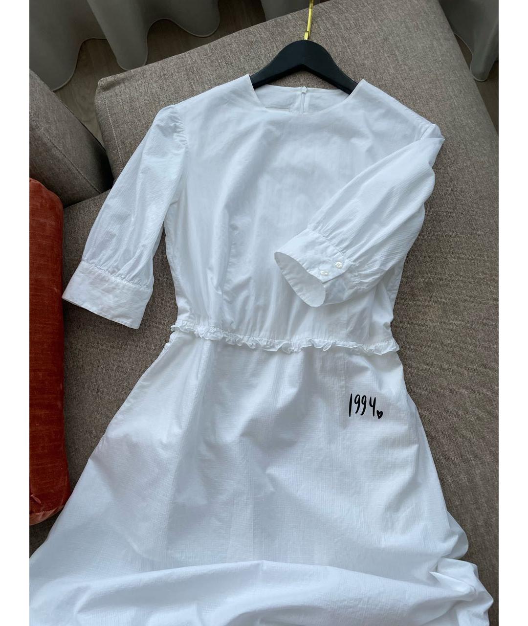 MM6 MAISON MARGIELA Белое хлопковое повседневное платье, фото 3