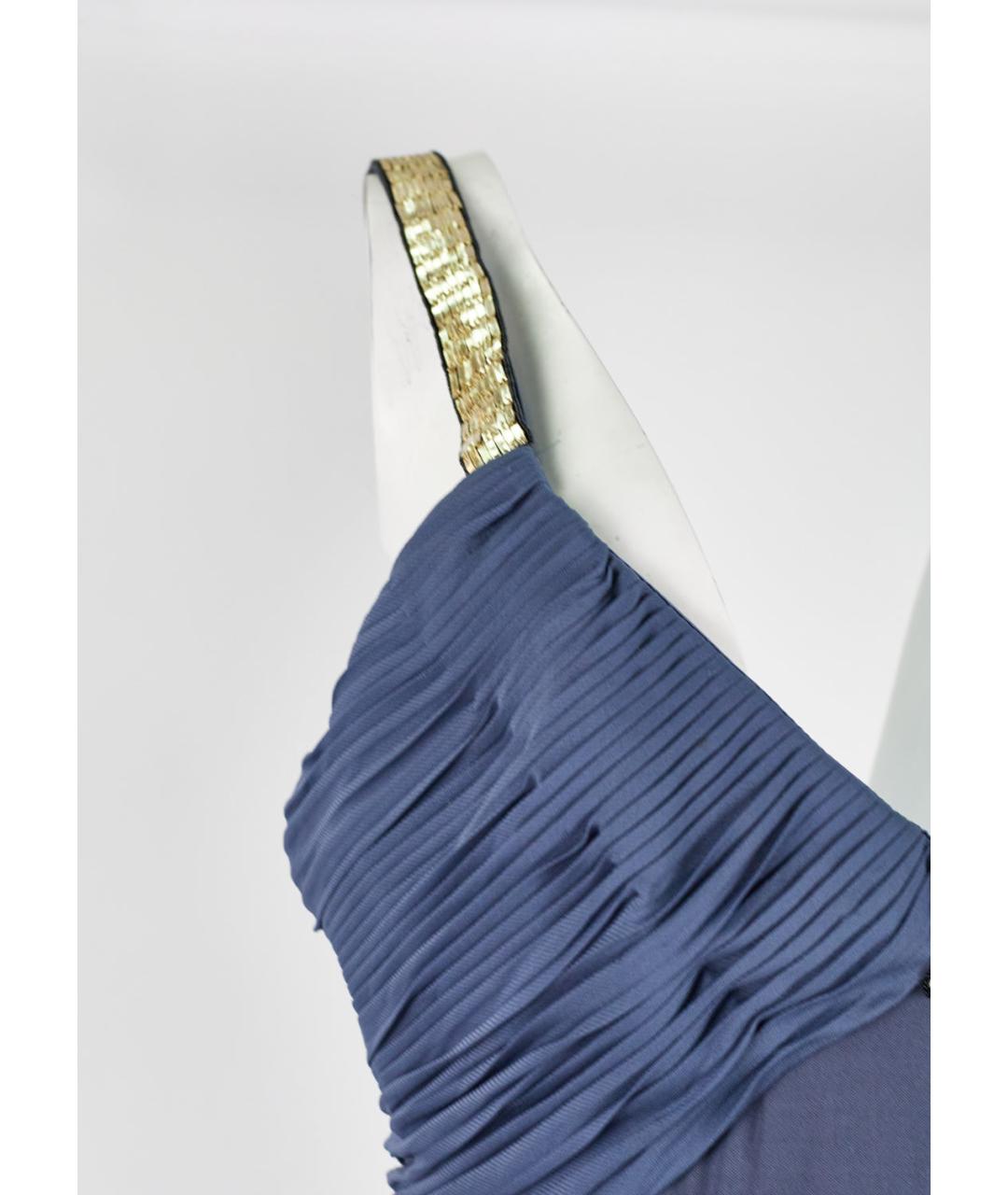 ROBERTO CAVALLI Темно-синее вискозное вечернее платье, фото 5