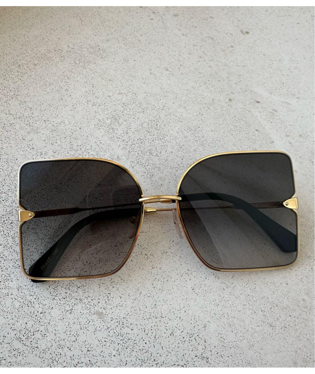 LOUIS VUITTON Черные металлические солнцезащитные очки, фото 6