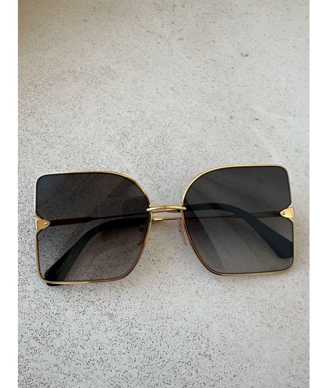 LOUIS VUITTON Черные металлические солнцезащитные очки, фото 7