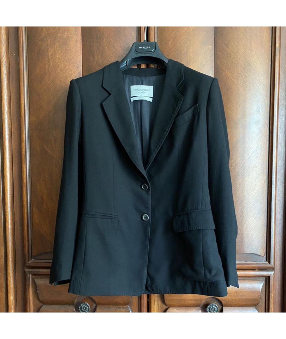 SAINT LAURENT Черный кашемировый жакет/пиджак, фото 8