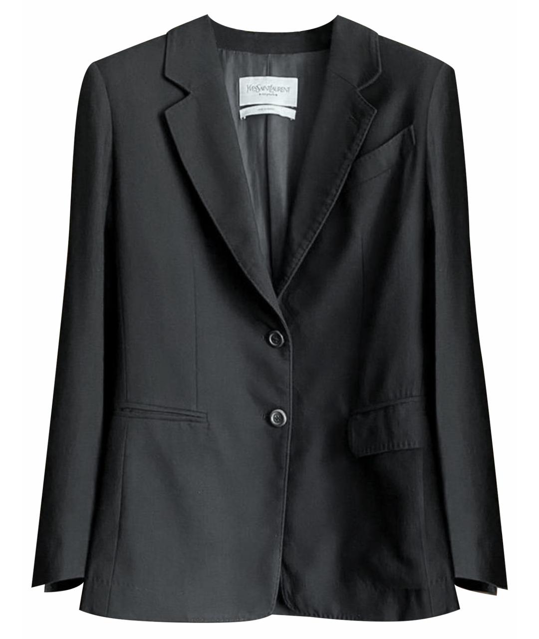 SAINT LAURENT Черный кашемировый жакет/пиджак, фото 1