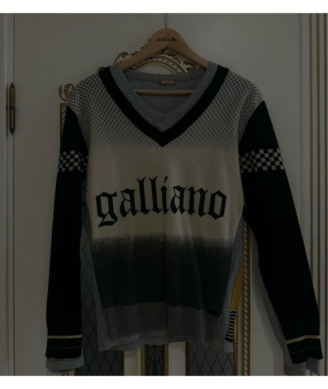 JOHN GALLIANO Серый шерстяной джемпер / свитер, фото 5