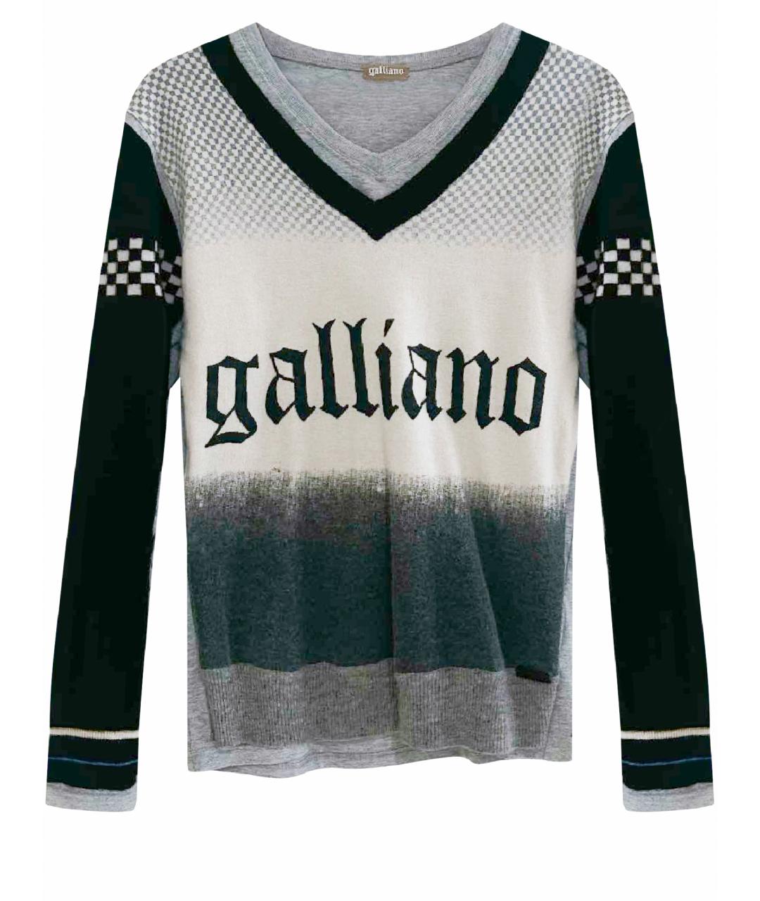JOHN GALLIANO Серый шерстяной джемпер / свитер, фото 1
