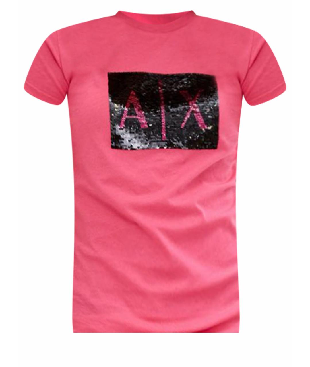 ARMANI EXCHANGE Розовая хлопковая футболка, фото 1