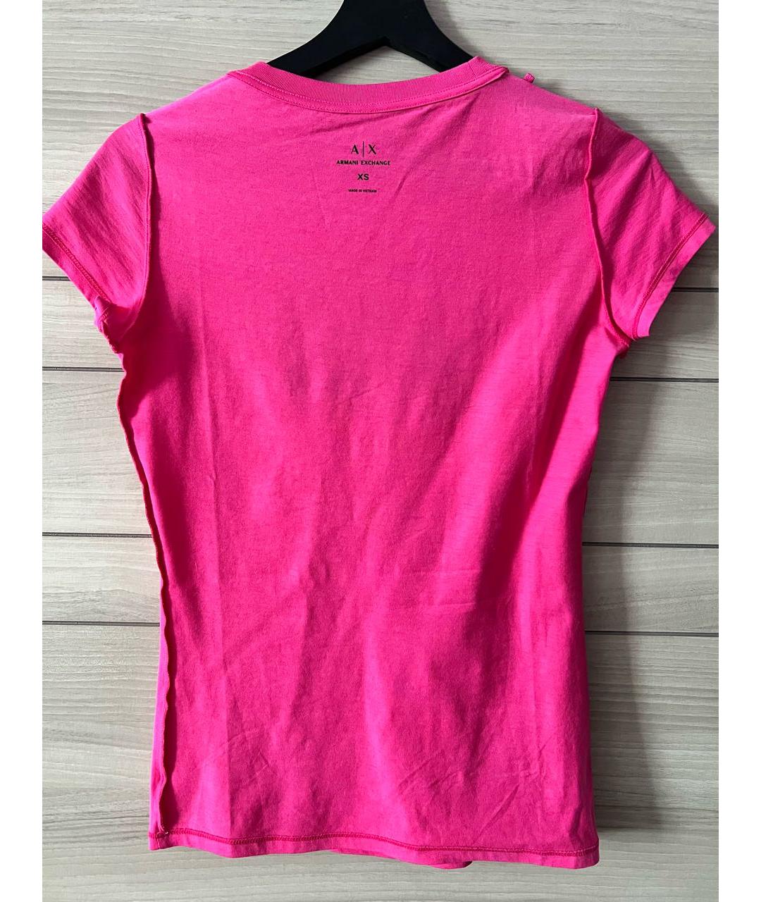 ARMANI EXCHANGE Розовая хлопковая футболка, фото 3