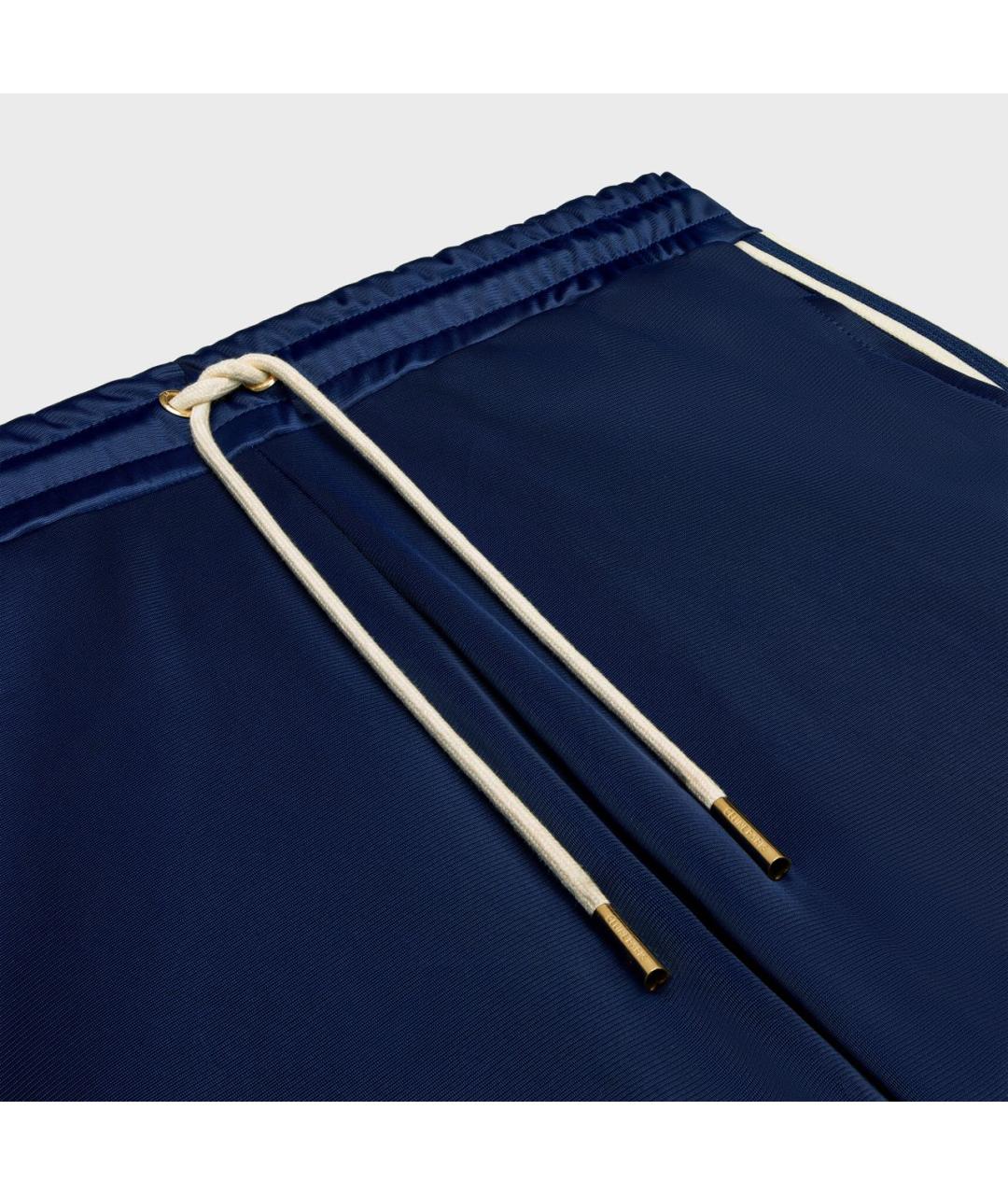 CELINE Темно-синие полиэстеровые брюки широкие, фото 4