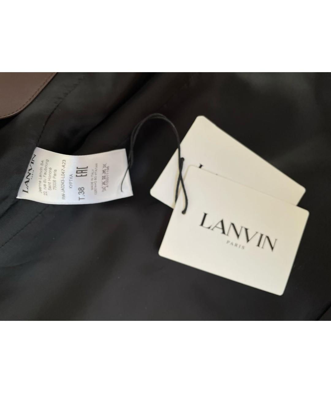 LANVIN Коричневая кожаная куртка, фото 2