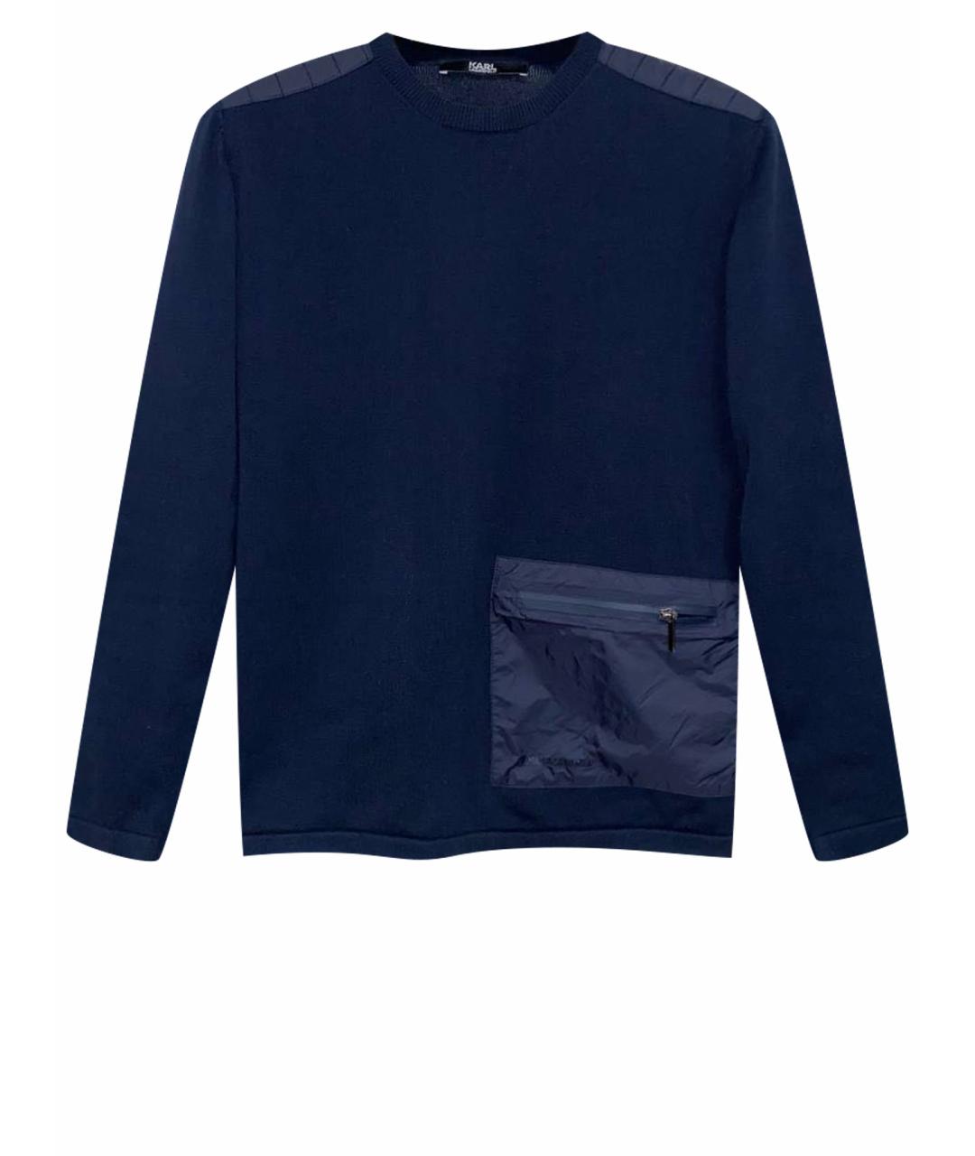 KARL LAGERFELD Темно-синий хлопковый джемпер / свитер, фото 1