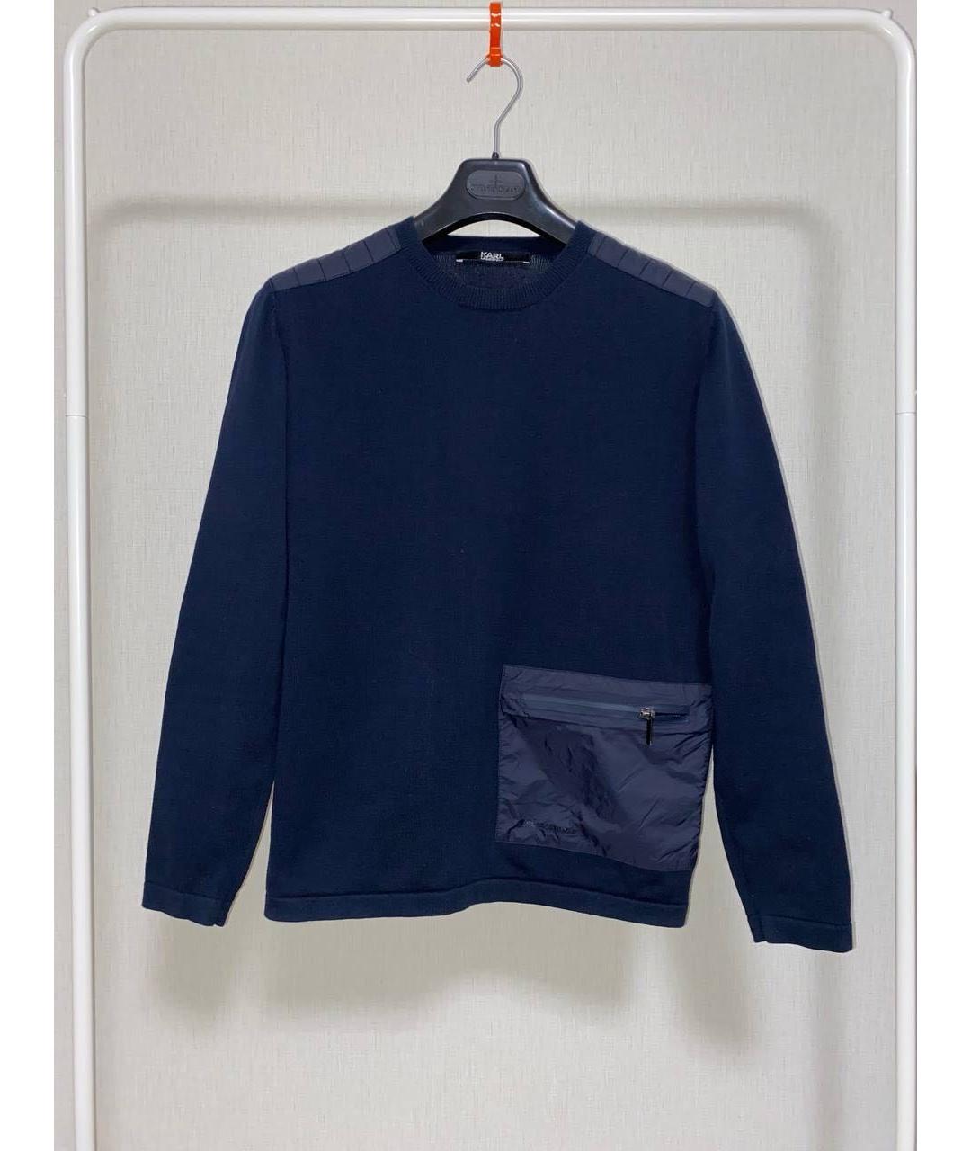 KARL LAGERFELD Темно-синий хлопковый джемпер / свитер, фото 9