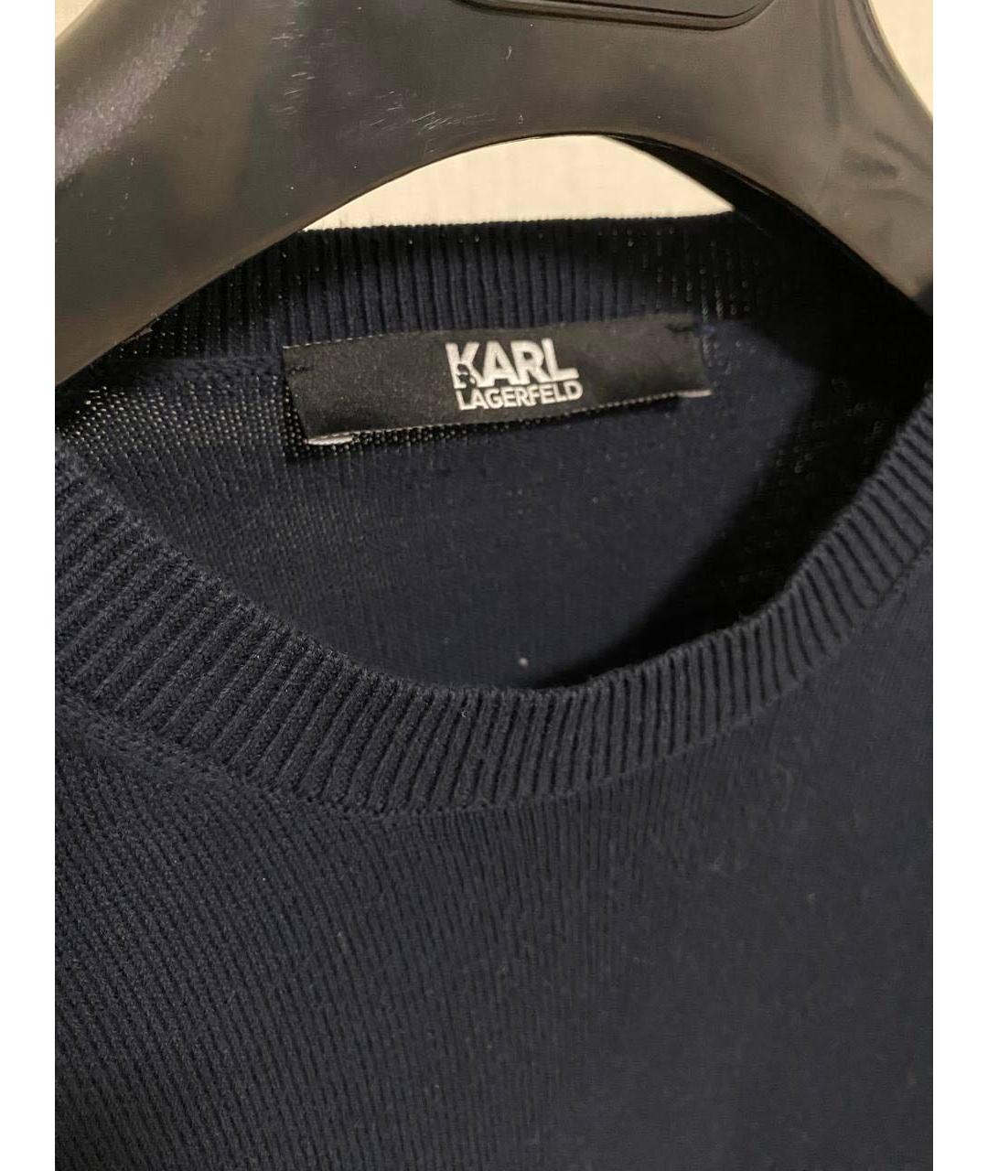 KARL LAGERFELD Темно-синий хлопковый джемпер / свитер, фото 3