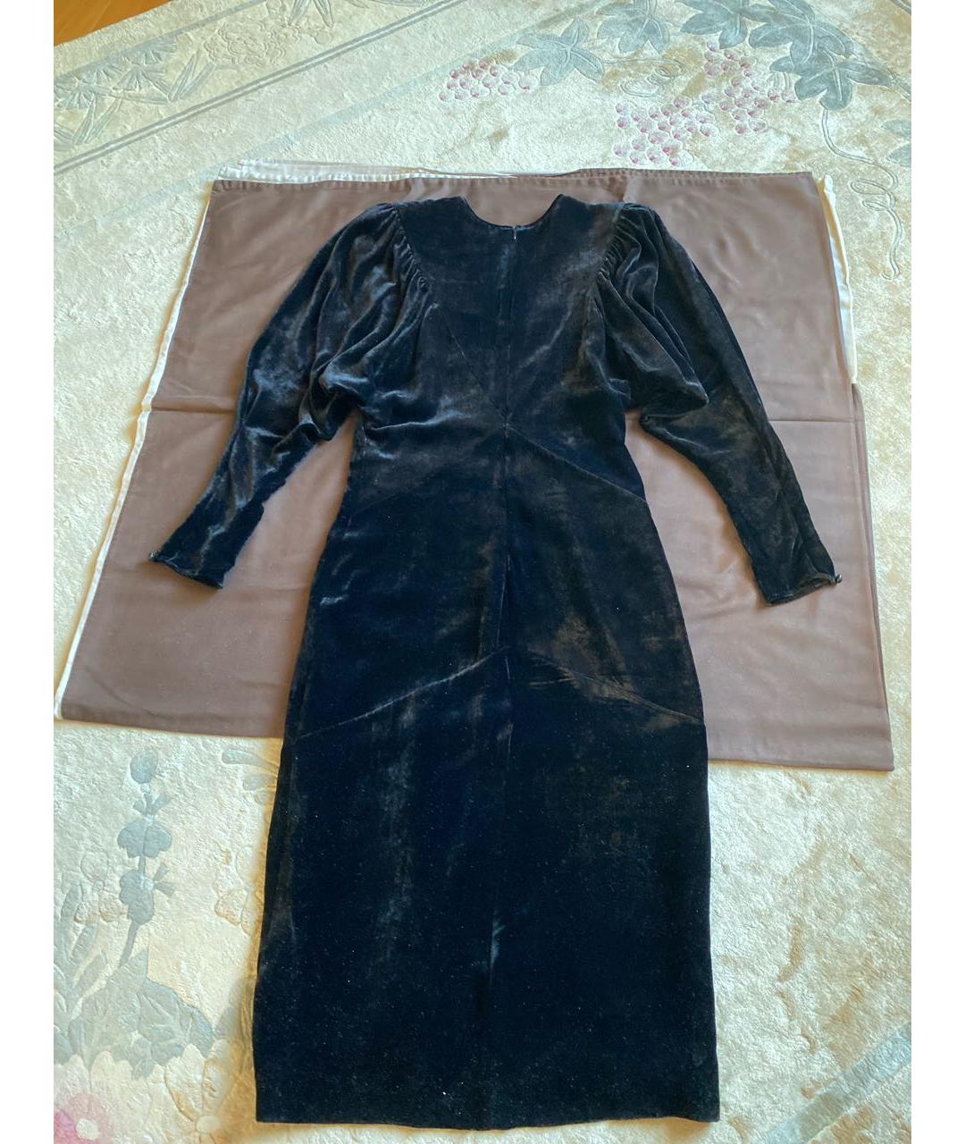 ISABEL MARANT Черное бархатное коктейльное платье, фото 3