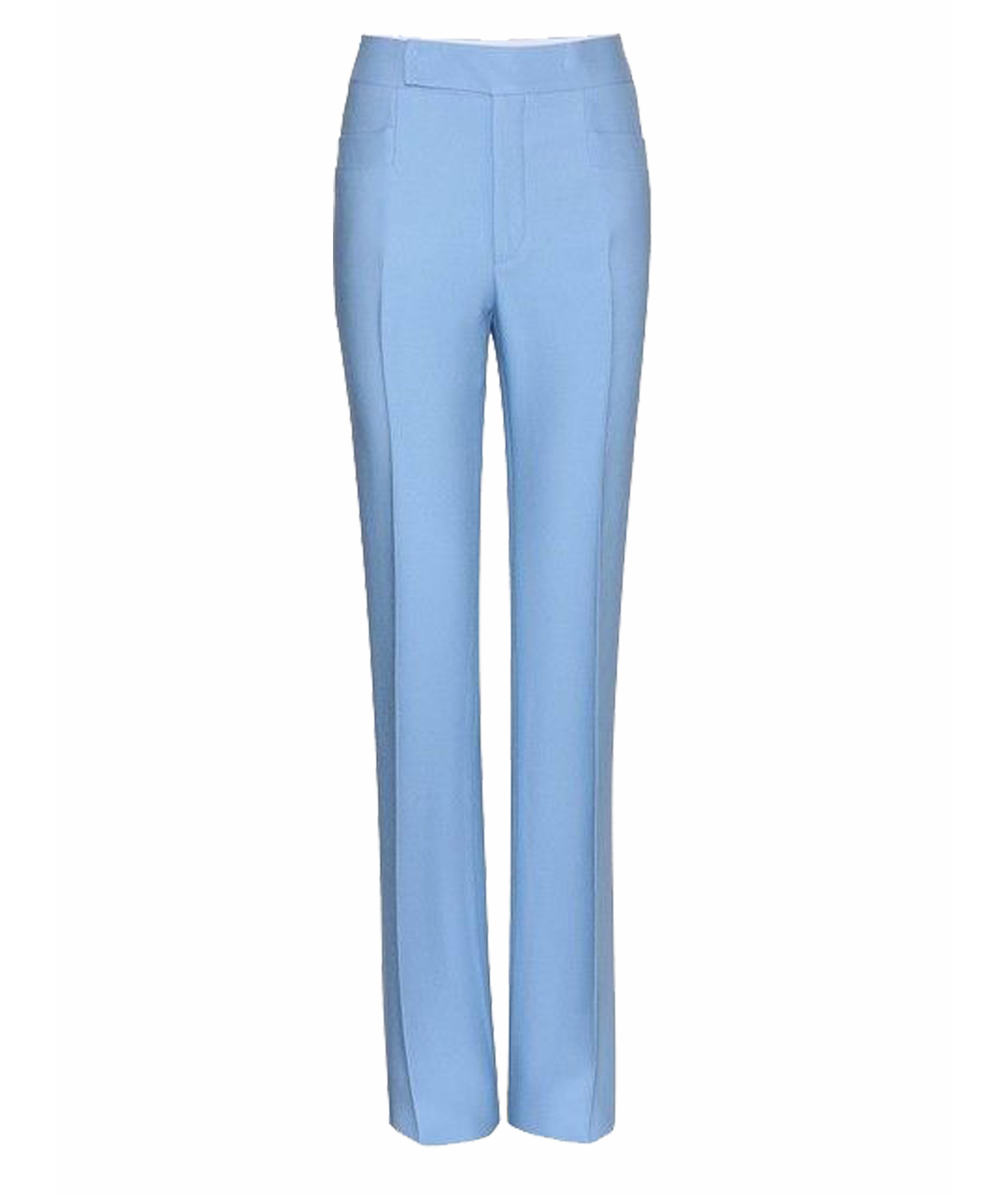 MIU MIU Голубые шелковые прямые брюки, фото 1