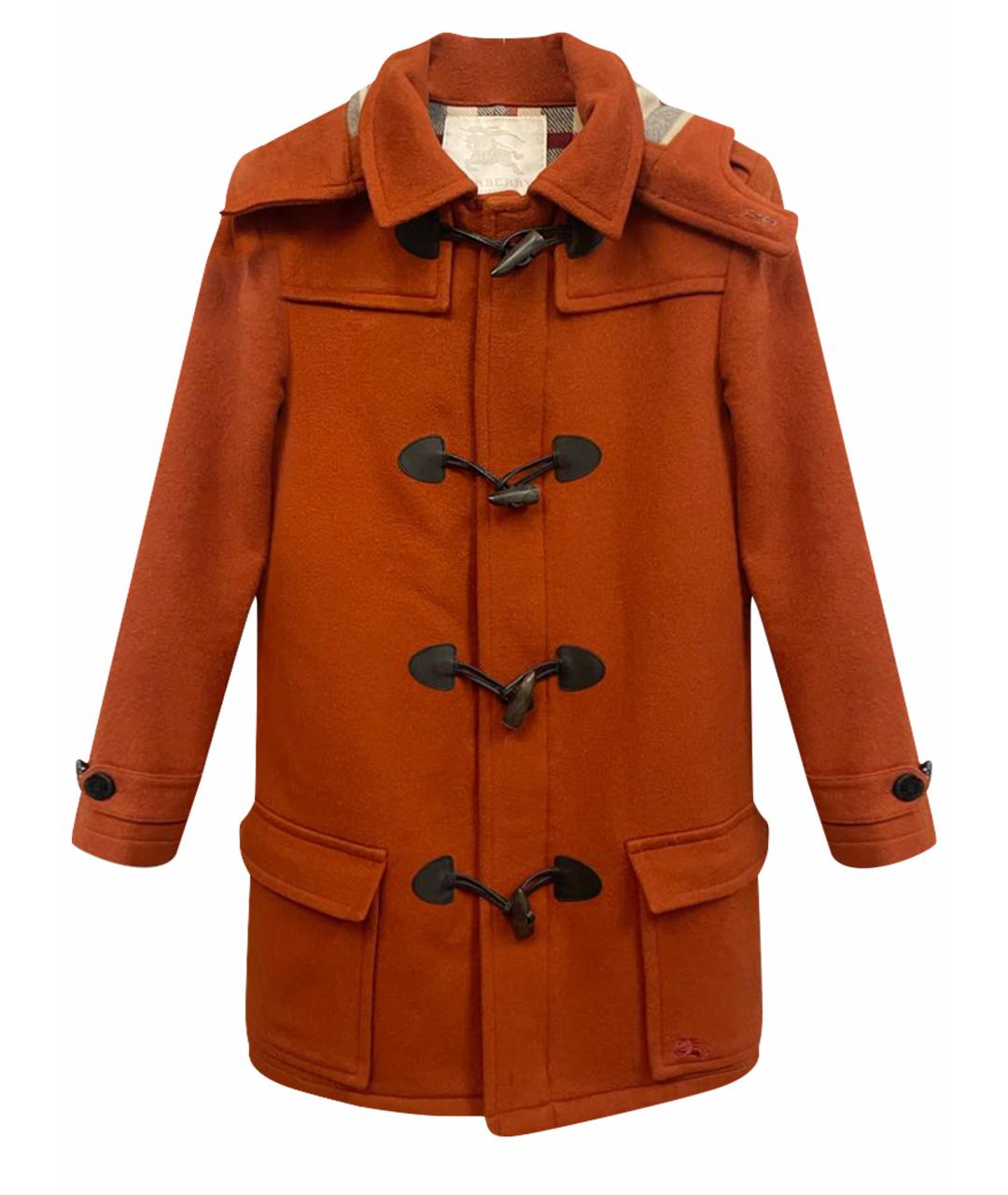 BURBERRY Оранжевое шерстяное пальто, фото 1