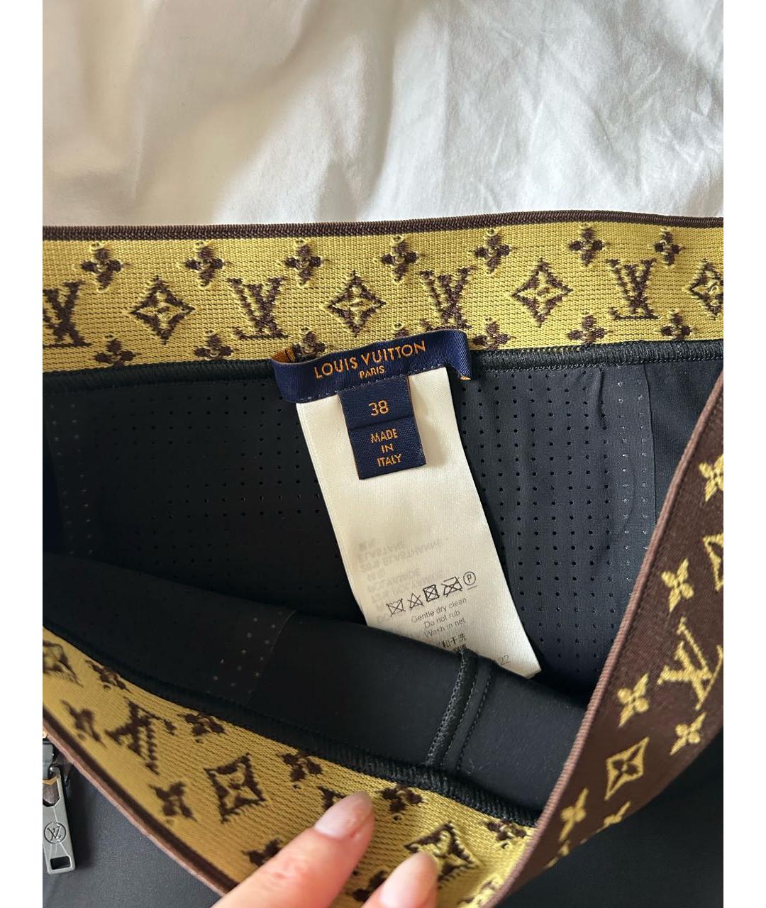 LOUIS VUITTON PRE-OWNED Черные хлопко-эластановые леггинсы и велосипедки, фото 8