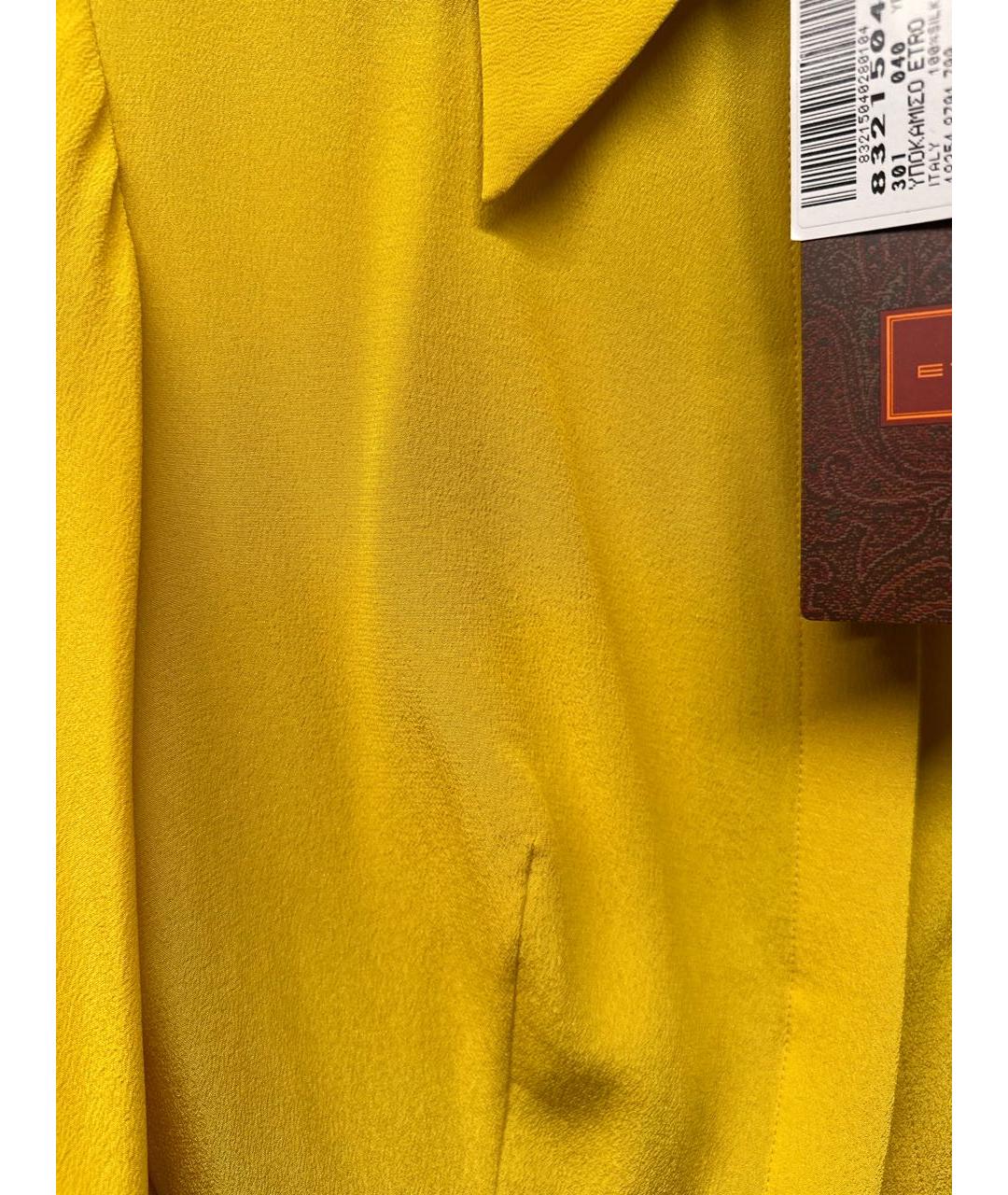 ETRO Желтая шелковая блузы, фото 4