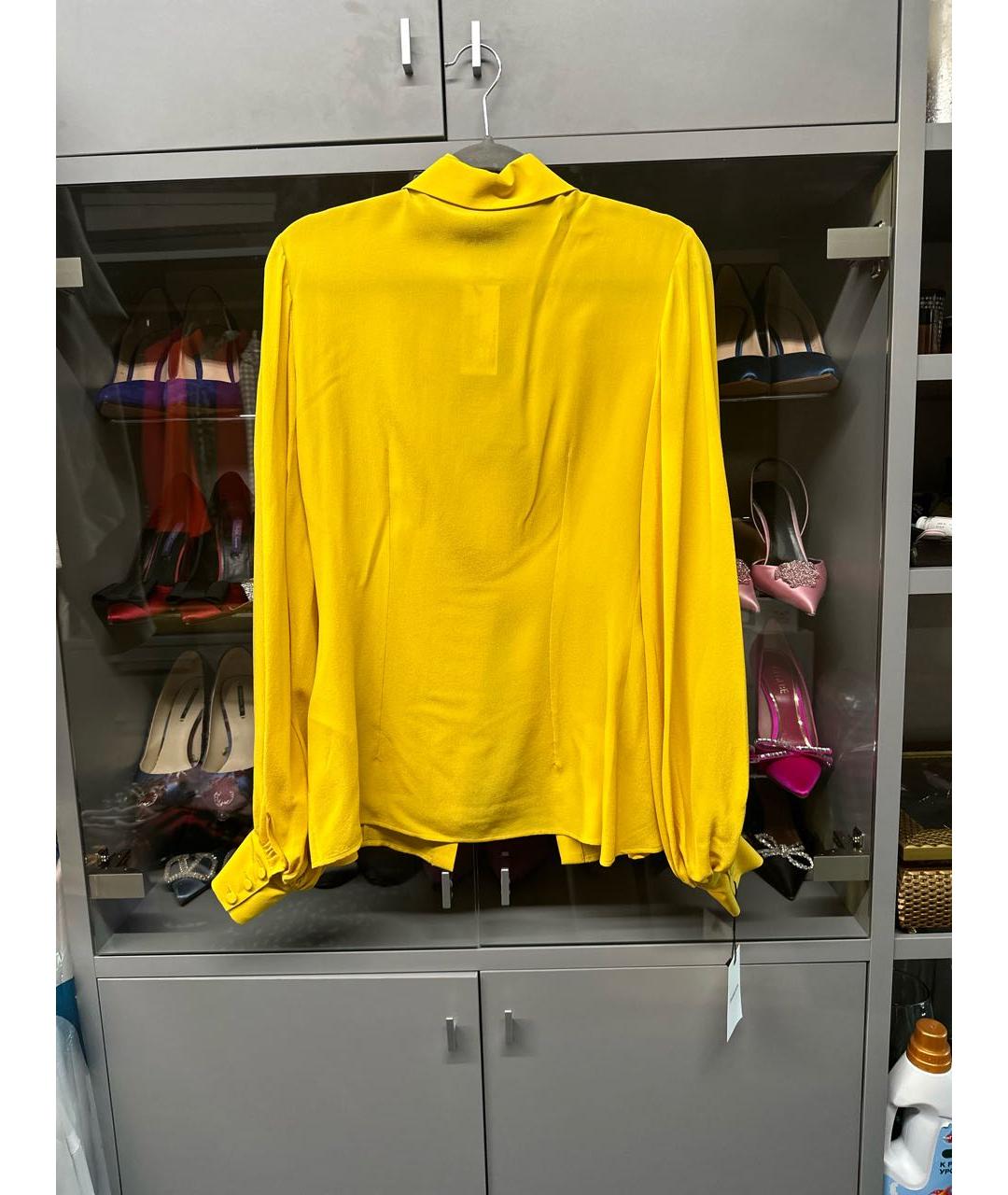 ETRO Желтая шелковая блузы, фото 2