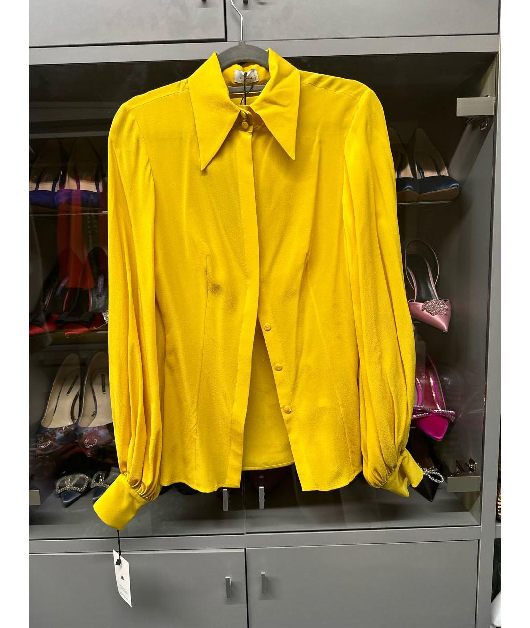 ETRO Желтая шелковая блузы, фото 5