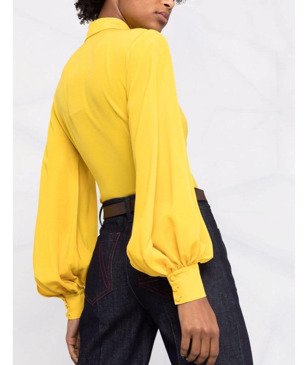 ETRO Желтая шелковая блузы, фото 8