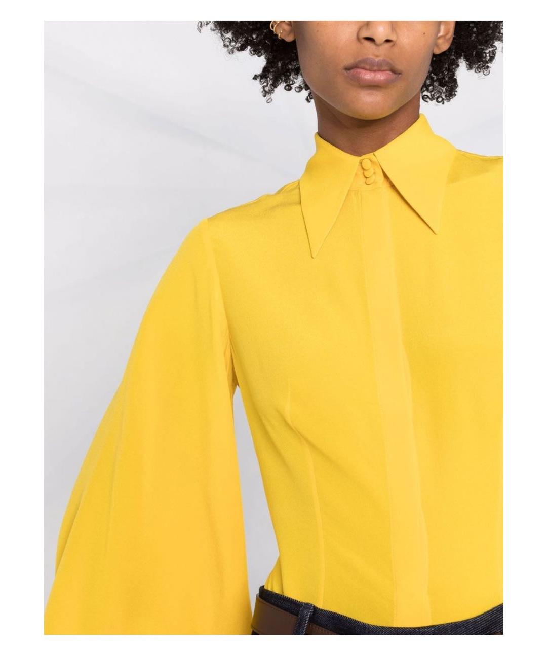 ETRO Желтая шелковая блузы, фото 7