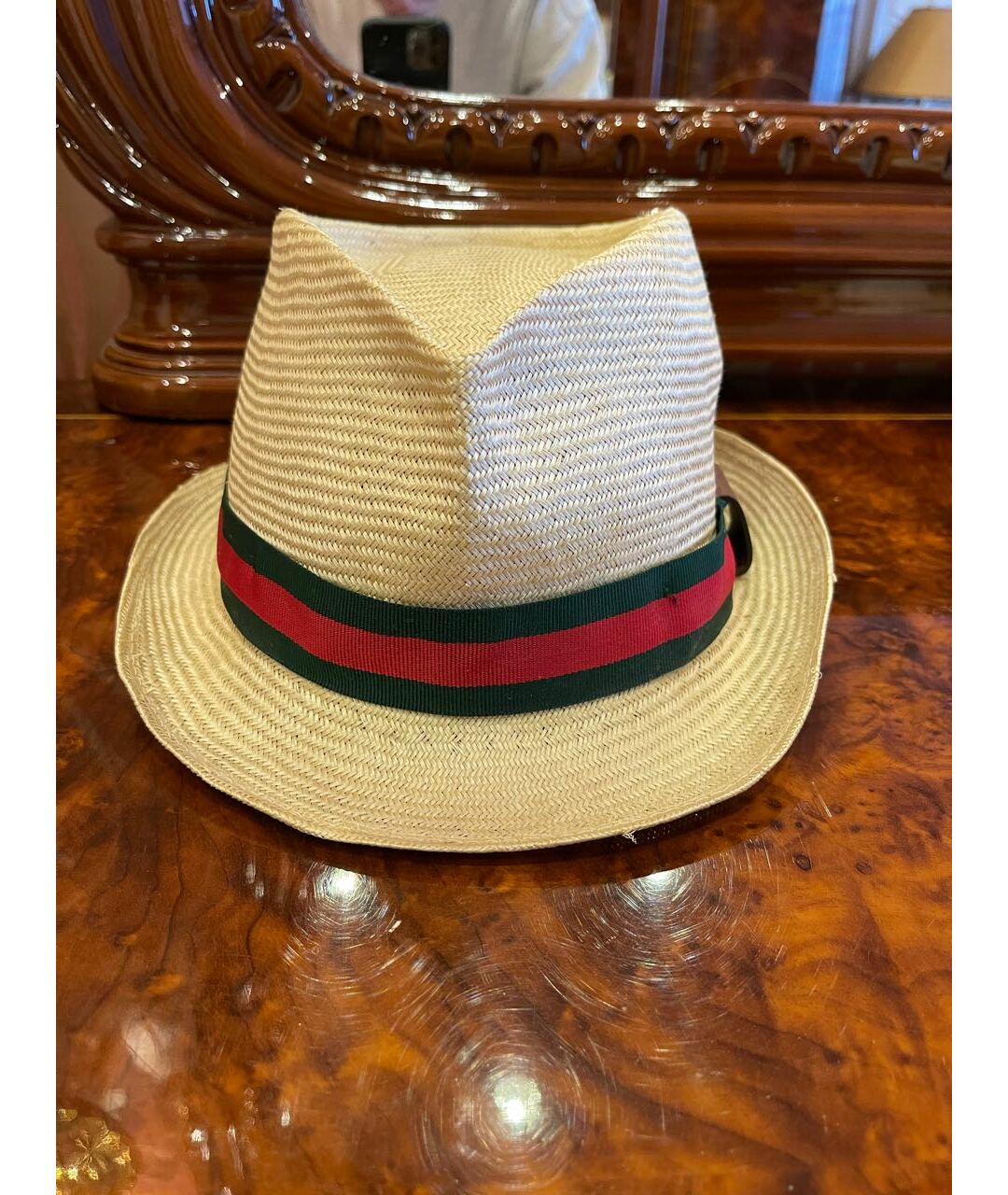 GUCCI Бежевая соломенная шляпа, фото 5