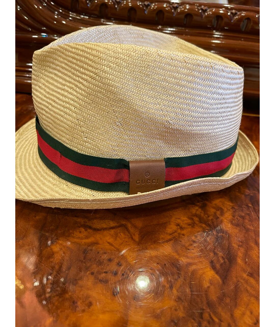 GUCCI Бежевая соломенная шляпа, фото 3