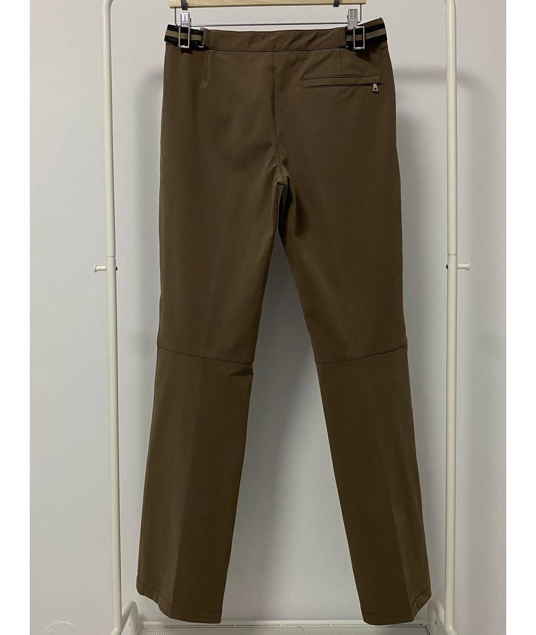 PRADA Коричневые хлопко-эластановые повседневные брюки, фото 2