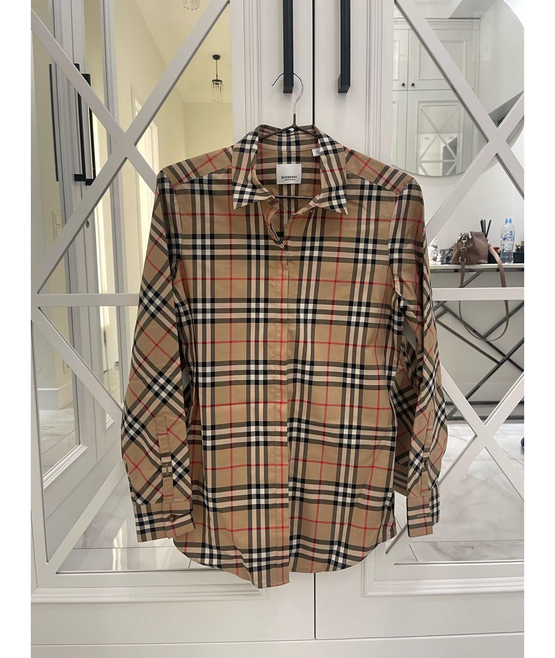 BURBERRY Мульти хлопко-эластановая рубашка, фото 4