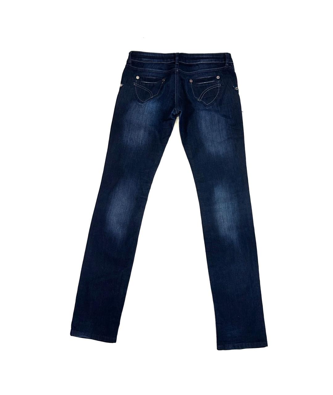 TRUSSARDI JEANS Темно-синие хлопко-эластановые джинсы слим, фото 3