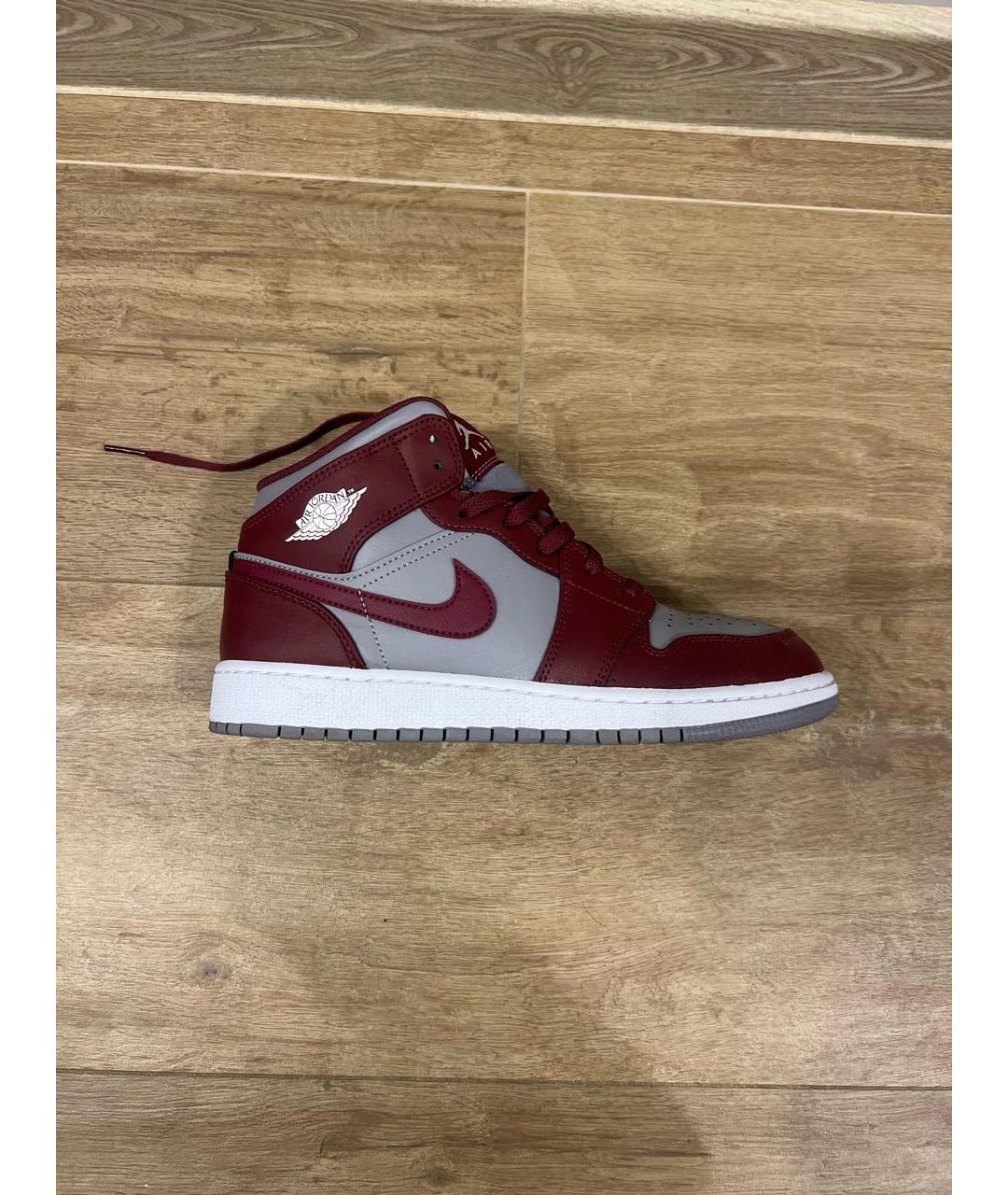 JORDAN Бордовые кожаные кеды, фото 8