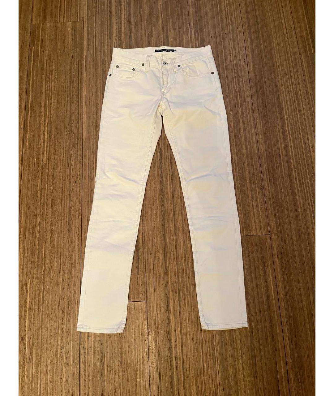 POLO RALPH LAUREN Белые хлопко-эластановые прямые джинсы, фото 5