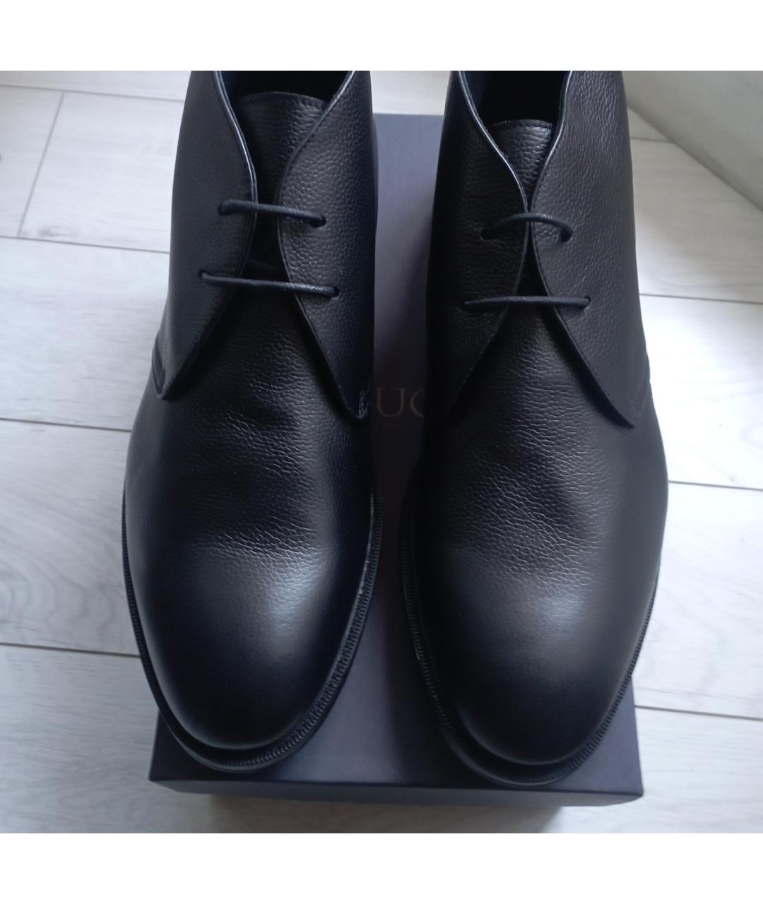 DOUCAL'S Черные кожаные высокие ботинки, фото 7
