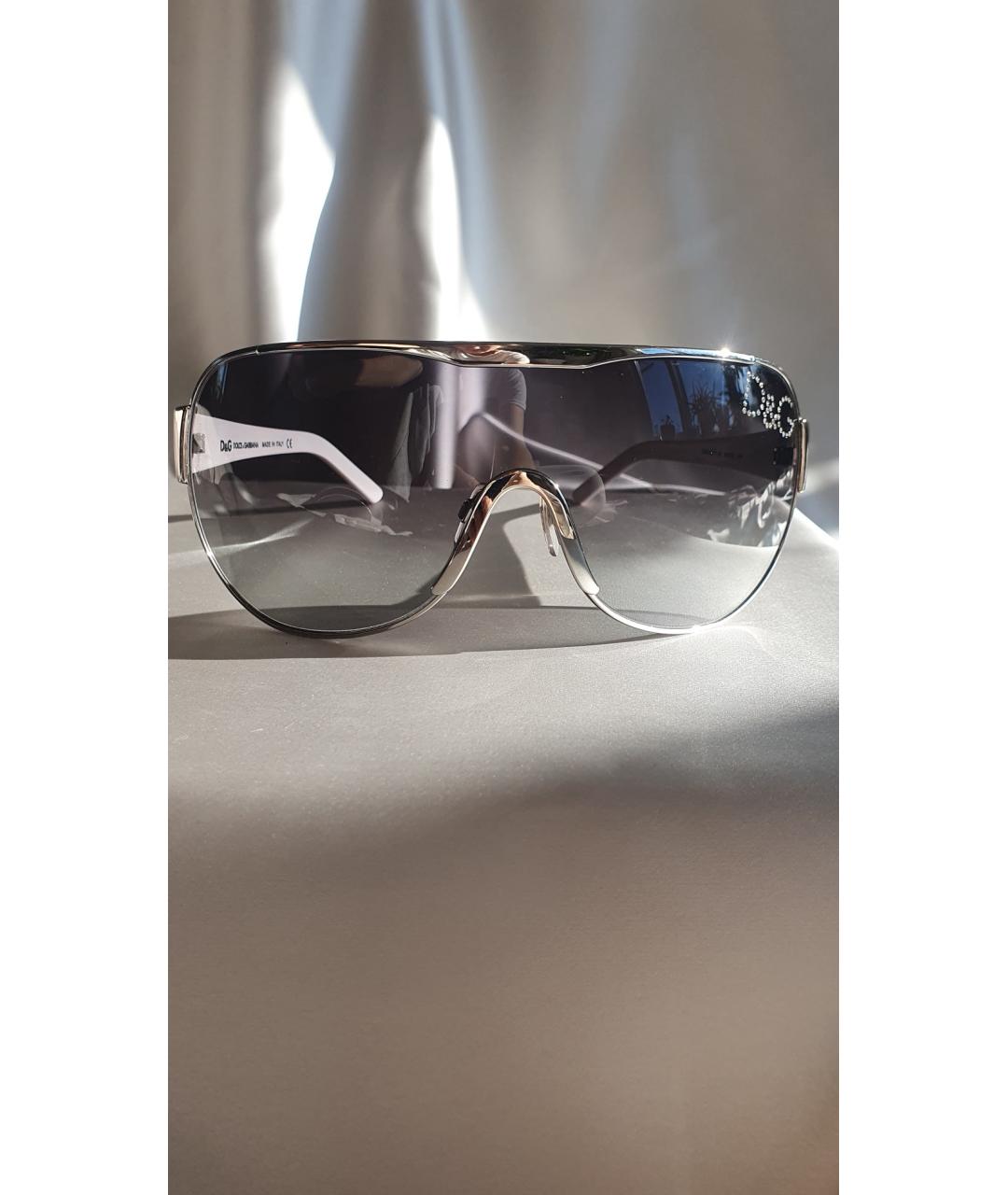 DOLCE&GABBANA Белые пластиковые солнцезащитные очки, фото 6